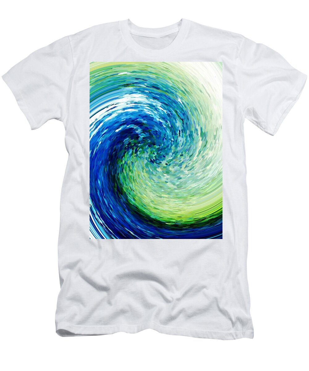 Wave To Van Gogh T-Shirt featuring the digital art Wave to Van Gogh by David Manlove