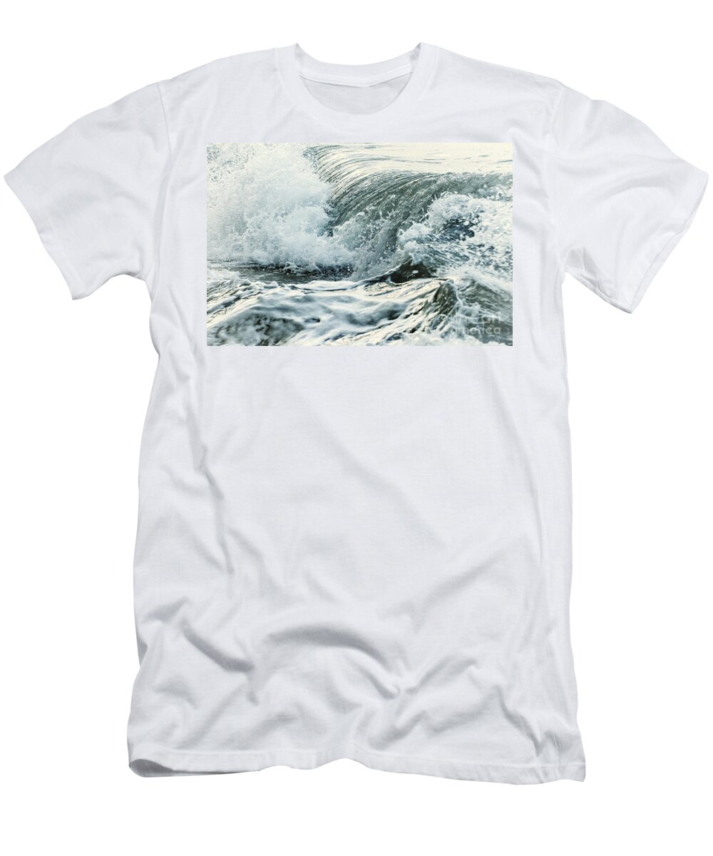 Wave T-Shirt featuring the photograph Waves in stormy ocean by Elena Elisseeva