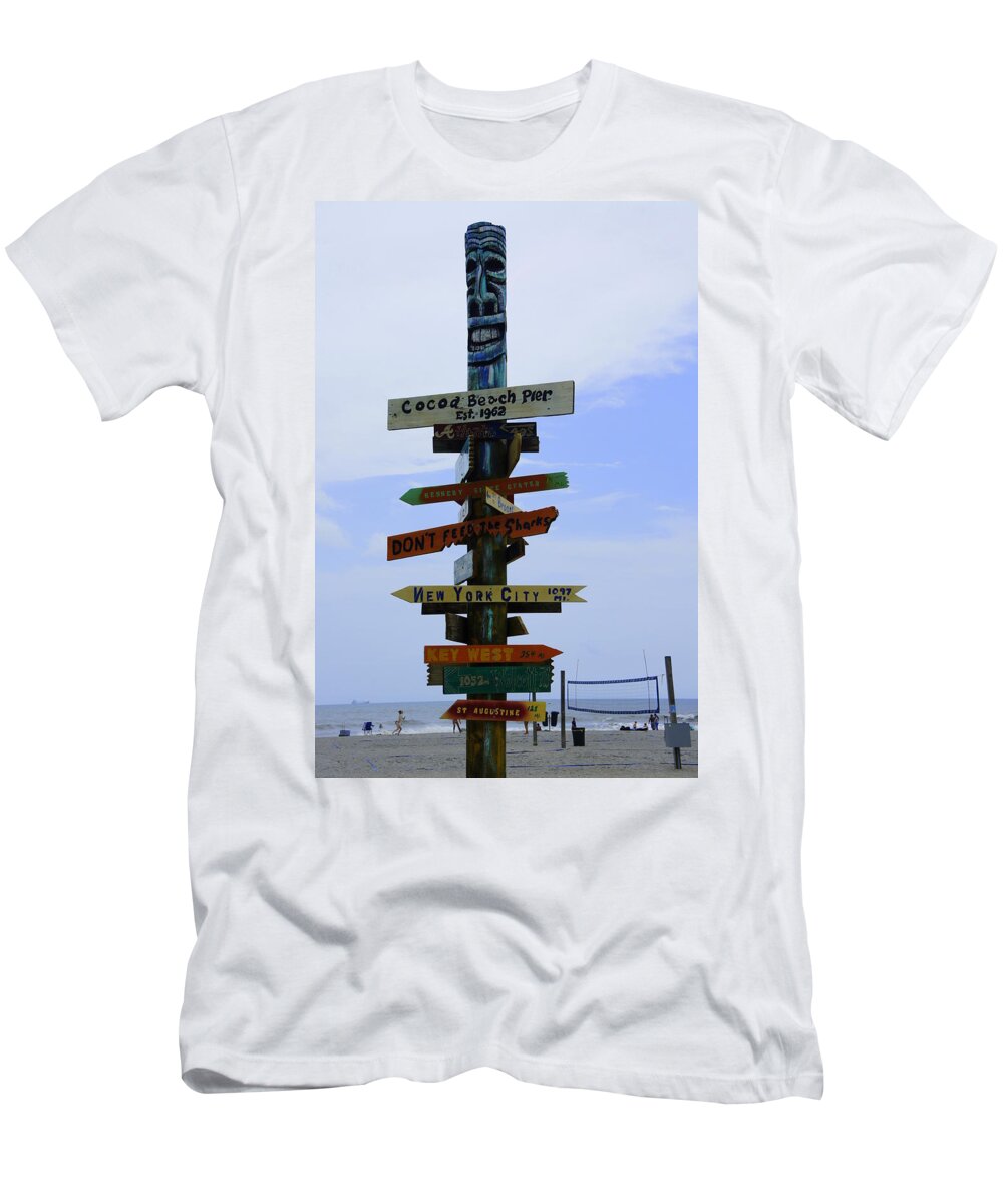Cocoa Beach T-Shirt featuring the photograph Welcome to Cocoa by Laurie Perry