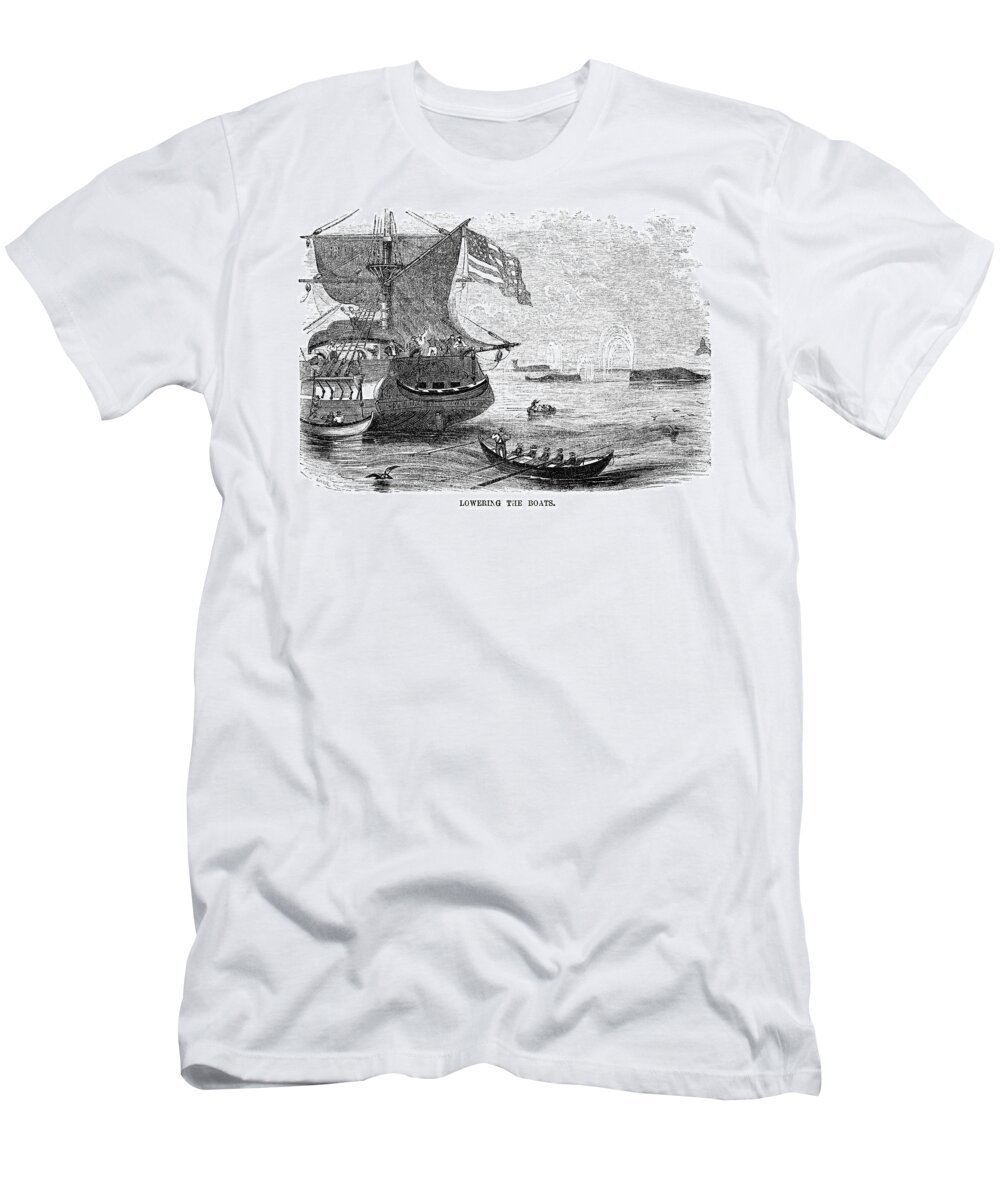 1855 T-Shirt featuring the painting Whaling, 1855 by Granger