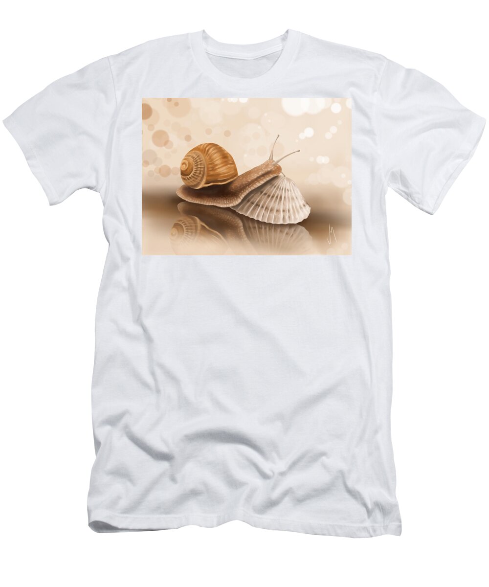 Shell T-Shirt featuring the digital art What's the difference? by Veronica Minozzi