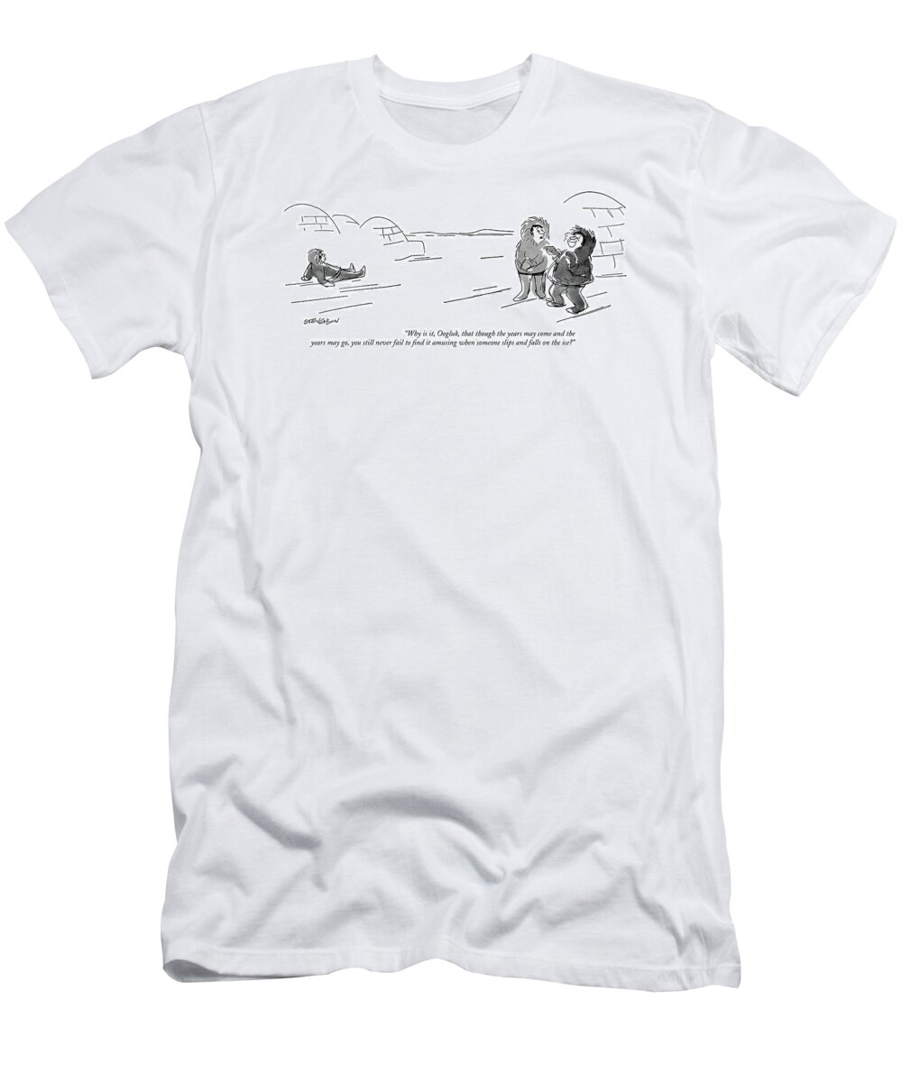 Regional T-Shirt featuring the drawing Years May Come And Years May Go by James Stevenson