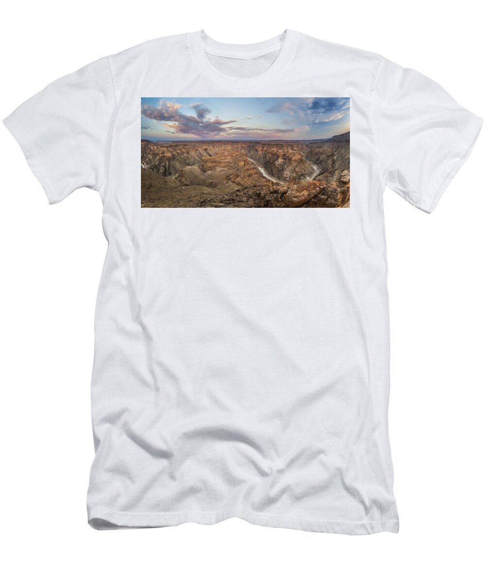 Vincent Grafhorst T-Shirt featuring the photograph Winding Fish River Canyon And Desert by Vincent Grafhorst