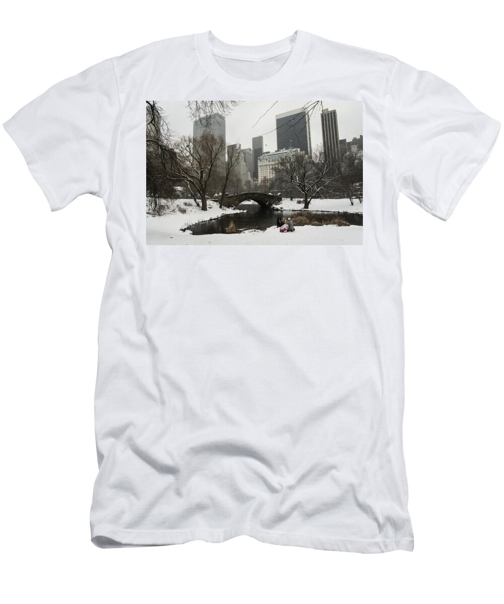 2013 T-Shirt featuring the photograph Winter in Central Park by Theodore Jones