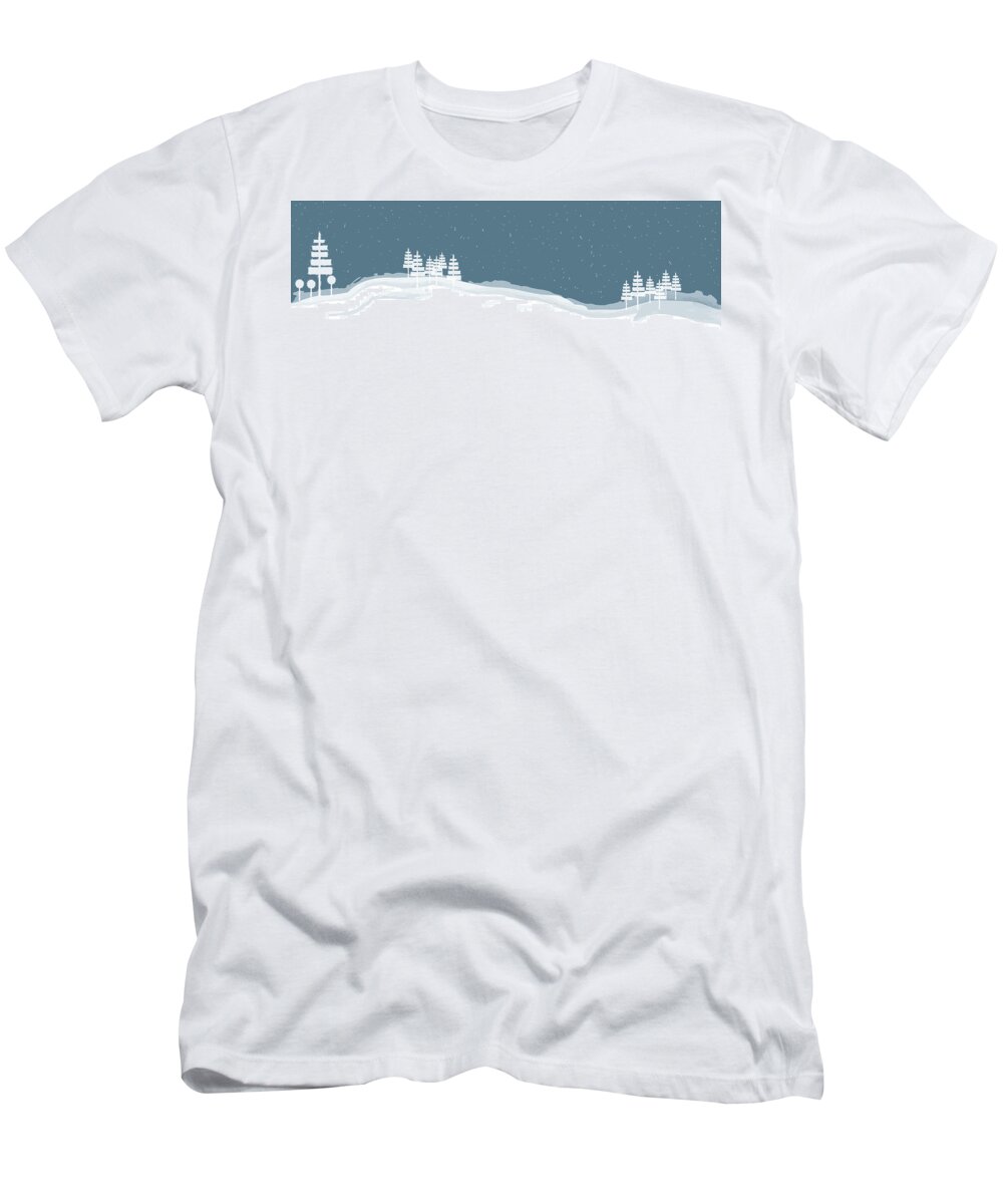 Abstract T-Shirt featuring the digital art Winter Pines by Kevin McLaughlin