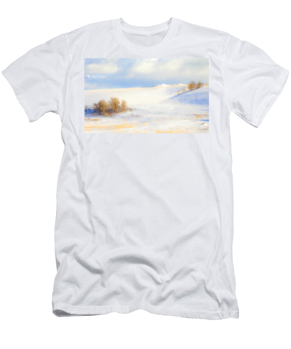 Winter T-Shirt featuring the photograph Winter Poplars by Theresa Tahara
