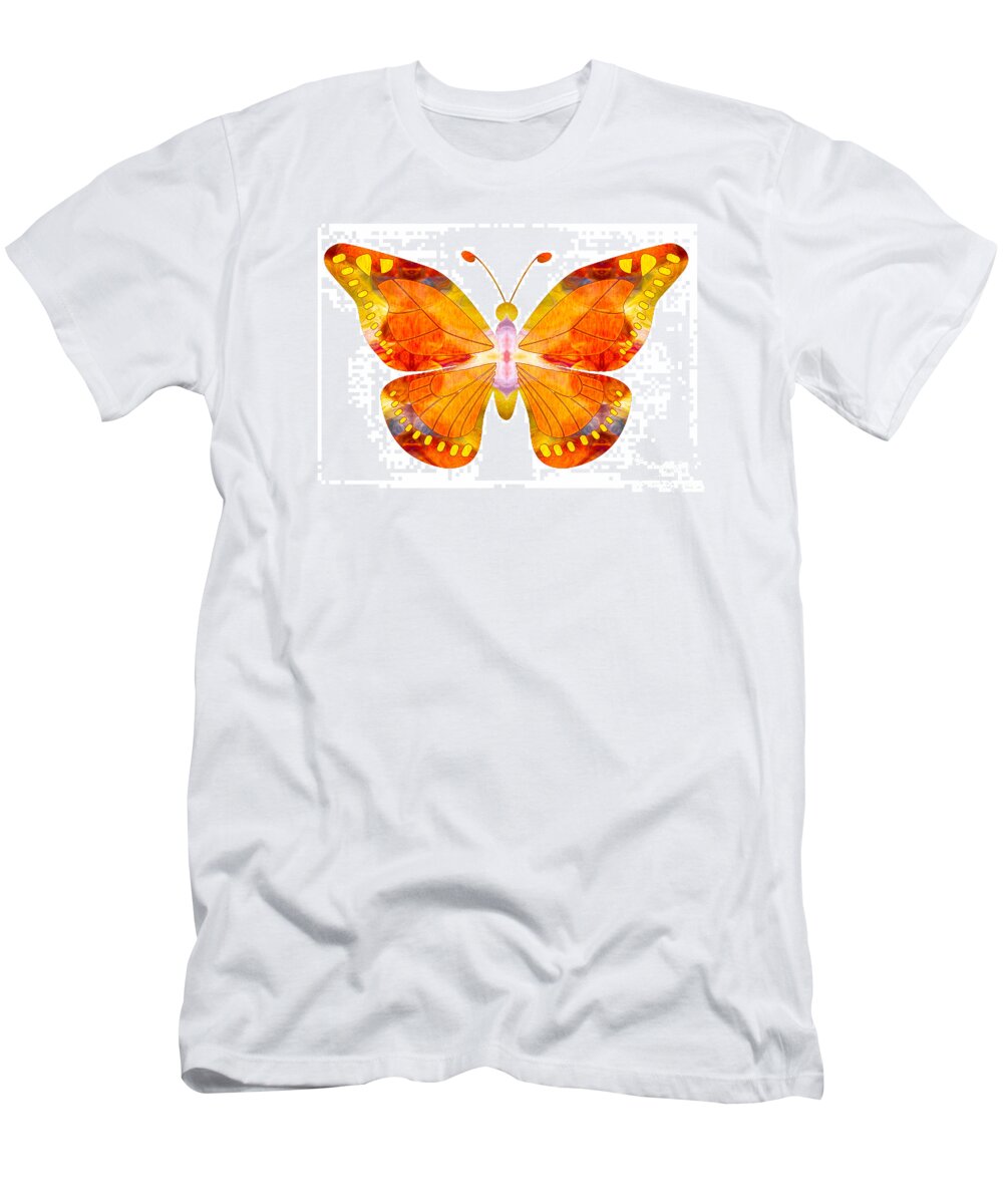 Wisdom T-Shirt featuring the digital art Wisdom and Flight Abstract Butterfly Art by Omaste Witkowski by Omaste Witkowski