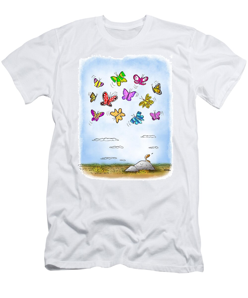Worm T-Shirt featuring the digital art Wistful by Mark Armstrong
