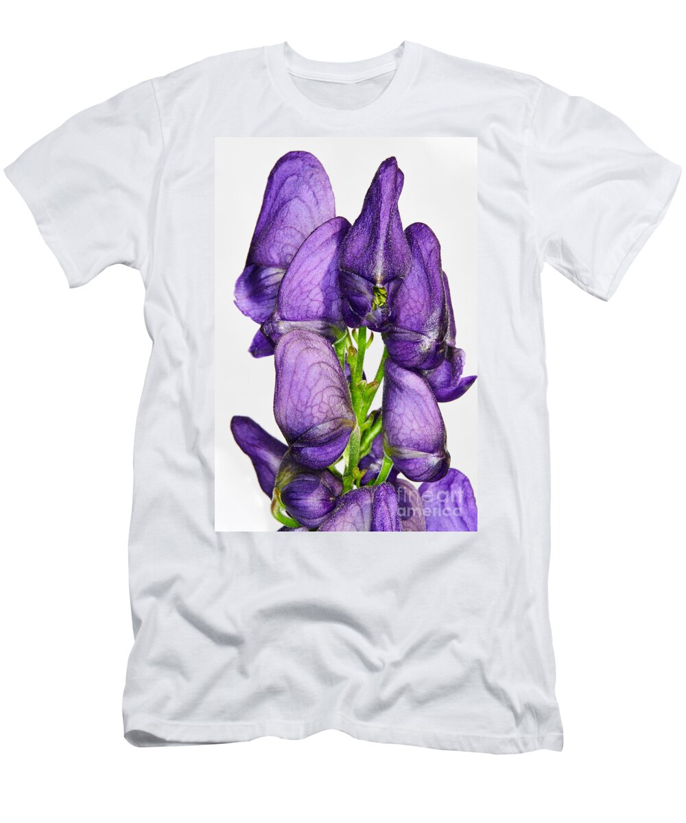 Flower T-Shirt featuring the photograph Wolf's bane flower buds by Nick Biemans