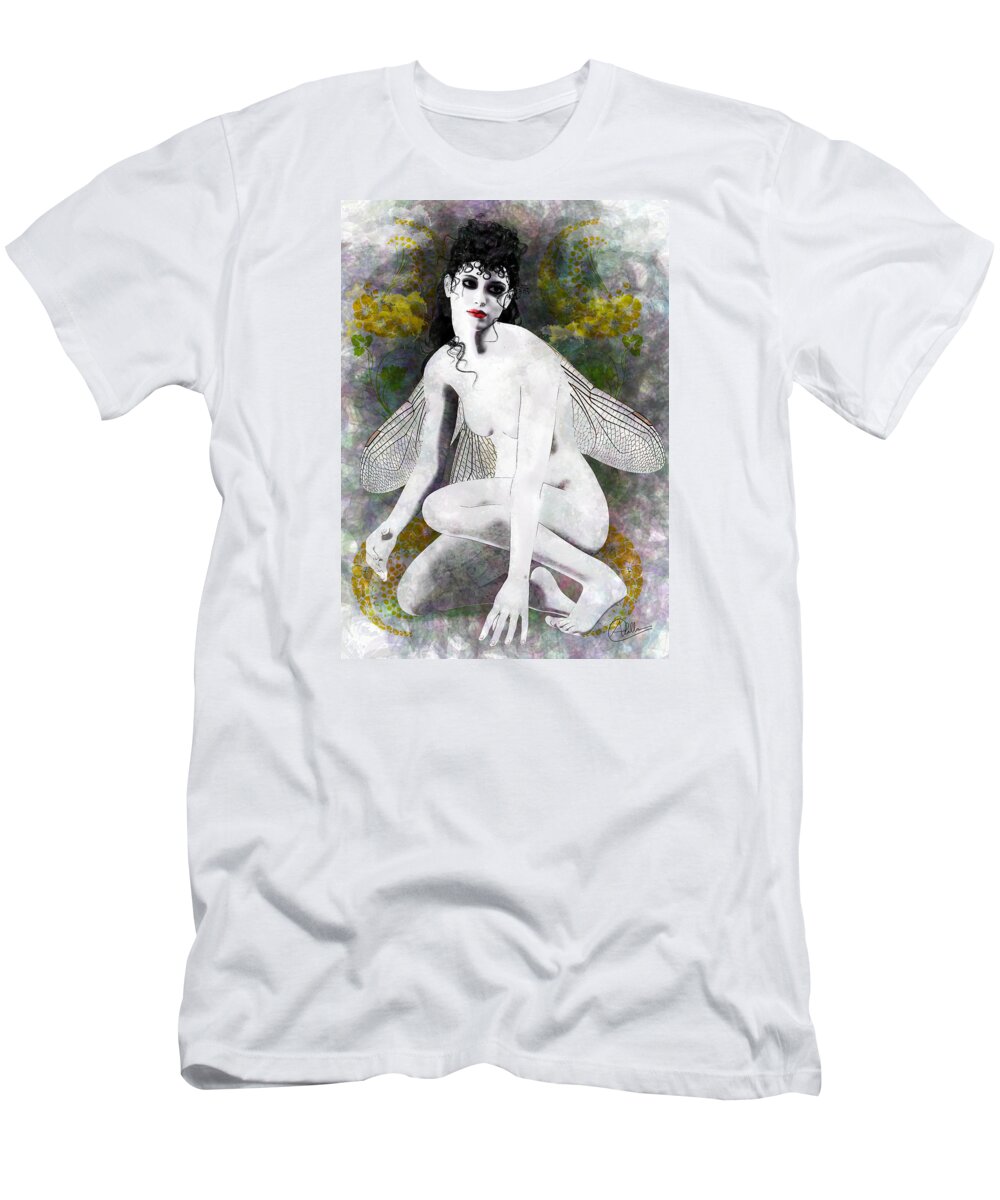 Fairy T-Shirt featuring the painting Wrong fairy love by Quim Abella