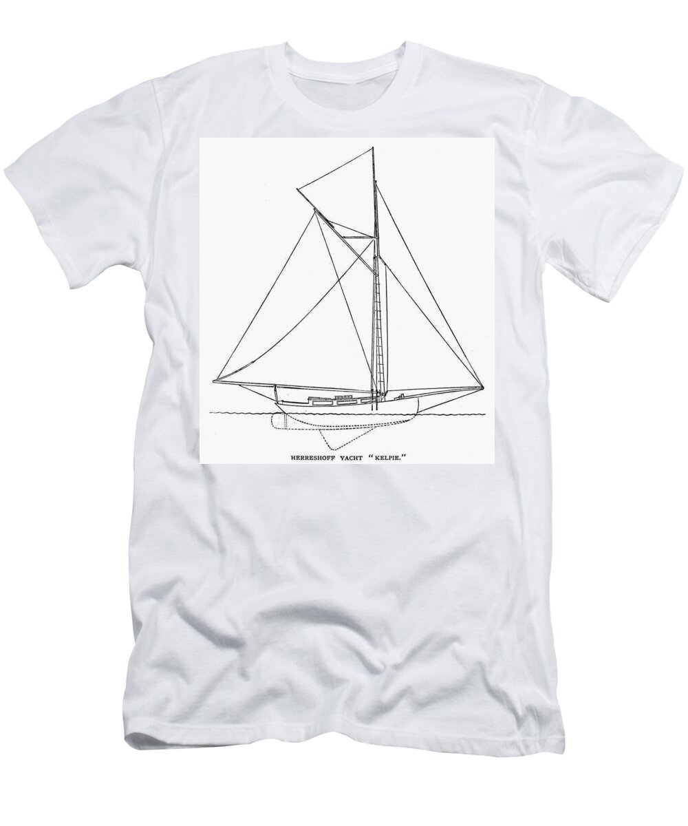 1882 T-Shirt featuring the photograph Yacht: Kelpie, 1882 by Granger