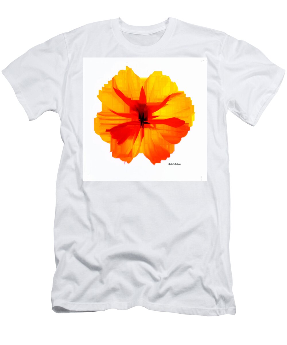 Yellow T-Shirt featuring the digital art Yellow Hibiscus by Rafael Salazar