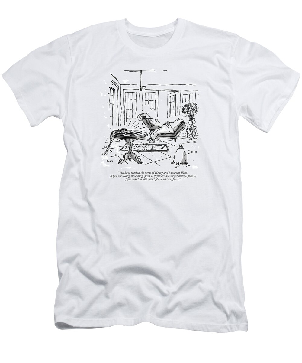 Technology T-Shirt featuring the drawing You Have Reached The Home Of Henry And Maureen by George Booth