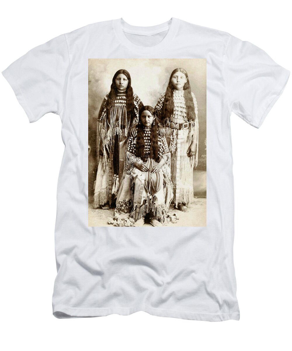 Young Kiowa Belles 1898 T-Shirt featuring the photograph Young Kiowa Belles 1898 by Unknown