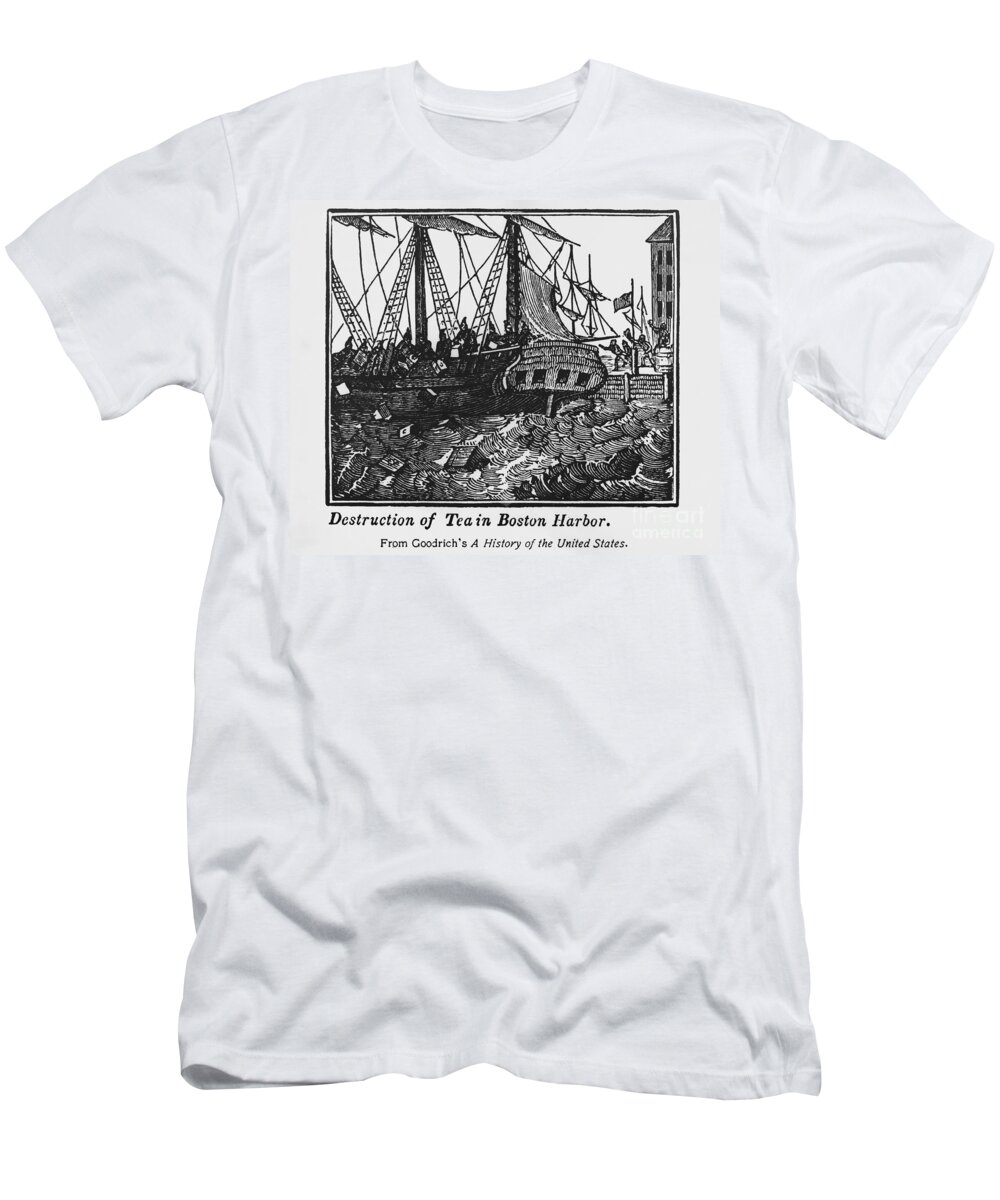 History T-Shirt featuring the photograph Boston Tea Party, 1773 #1 by Omikron