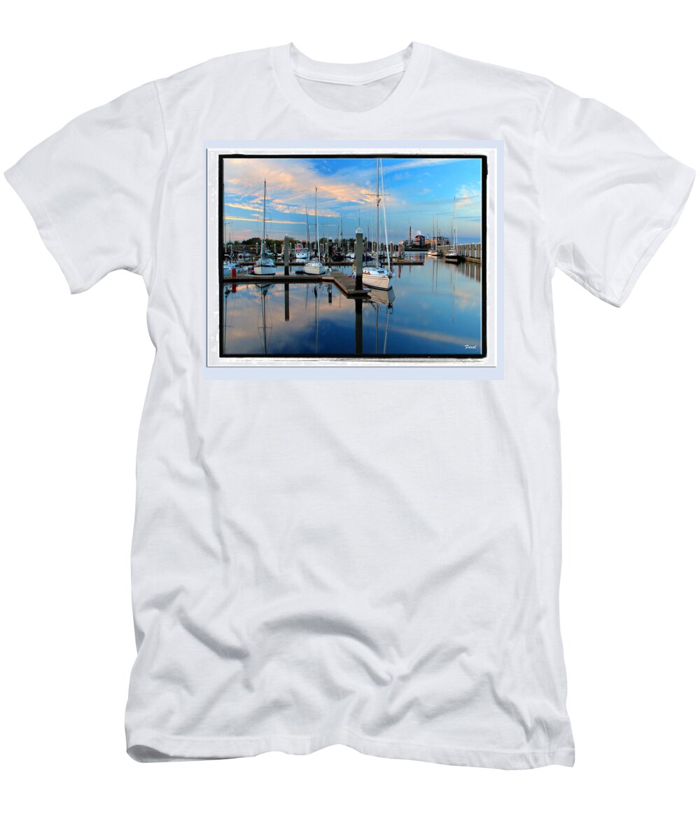 Fernandina T-Shirt featuring the photograph Marina Sunrise #2 by Farol Tomson