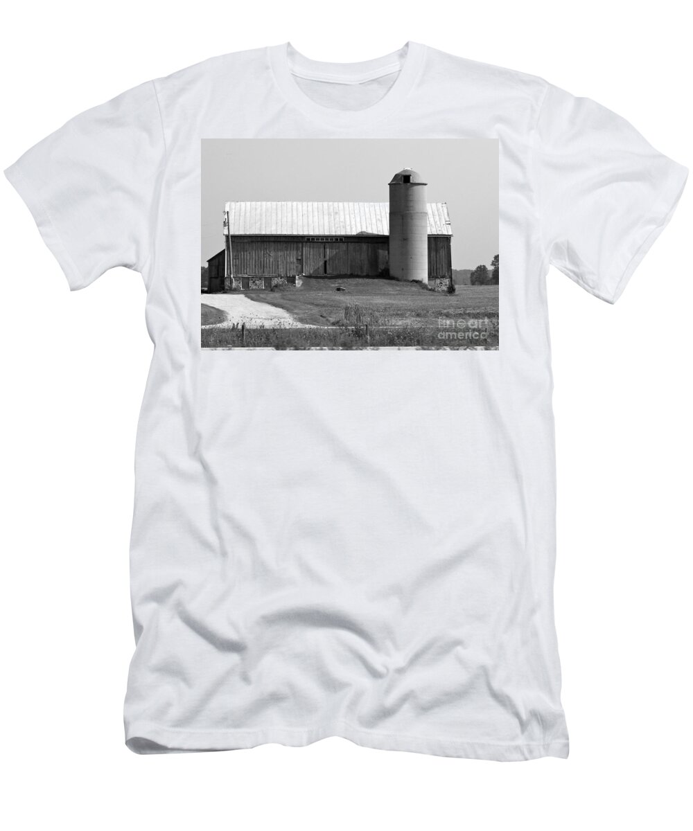 Old Barn And Silo T-Shirt featuring the photograph Old Barn and Silo #2 by Pamela Walrath