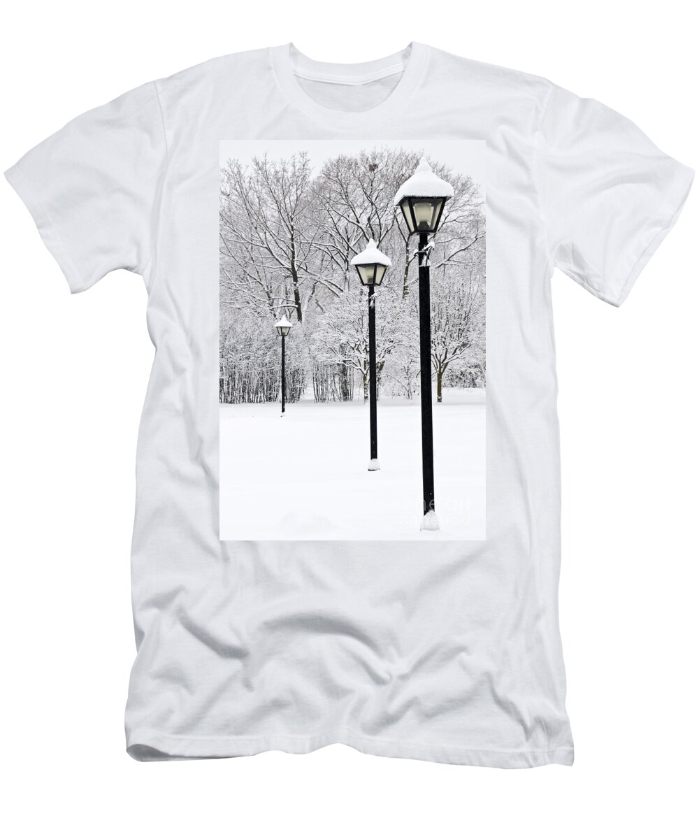 Winter T-Shirt featuring the photograph Winter park 1 by Elena Elisseeva