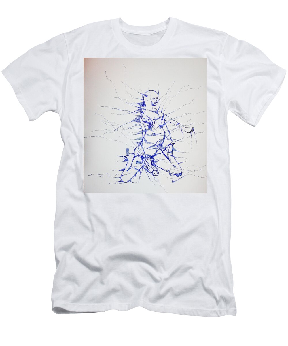 Jesus T-Shirt featuring the drawing Birth #2 by Gloria Ssali