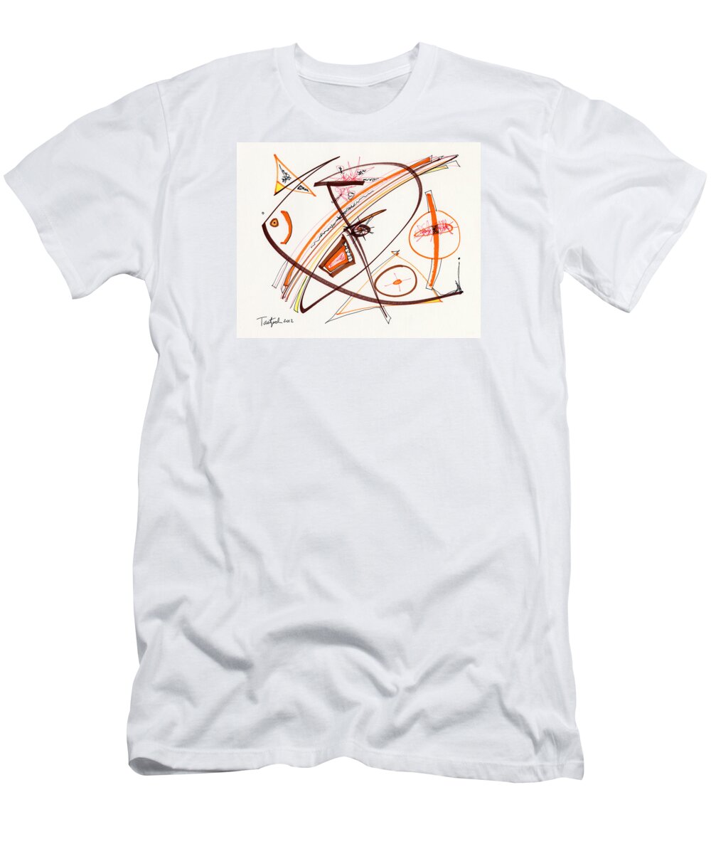 Abstract T-Shirt featuring the drawing 2012 Drawing #14 by Lynne Taetzsch