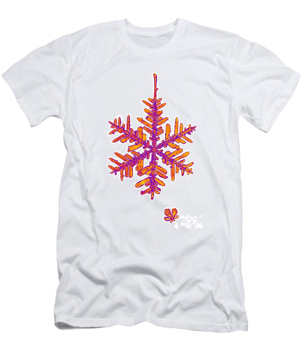 Snowflake T-Shirt featuring the photograph Snowflake #24 by Ted Kinsman