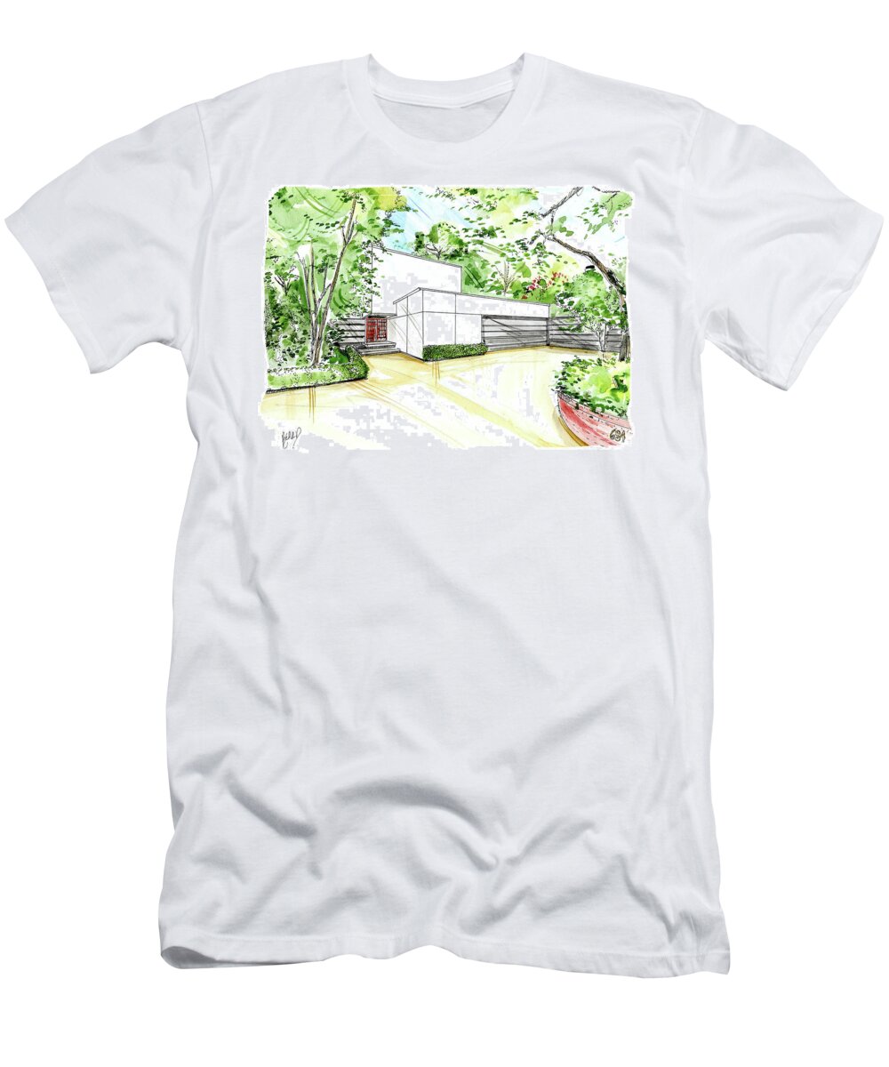 House Rendering T-Shirt featuring the painting Custom House Rendering Sample #1 by Lizi Beard-Ward