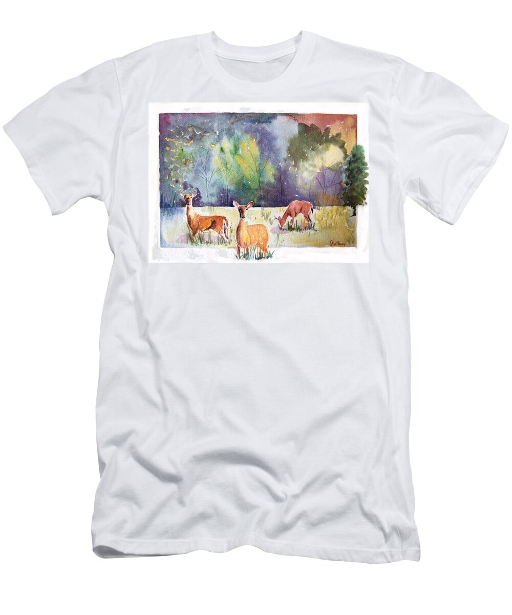 Animals T-Shirt featuring the painting Alert by Christine Lathrop