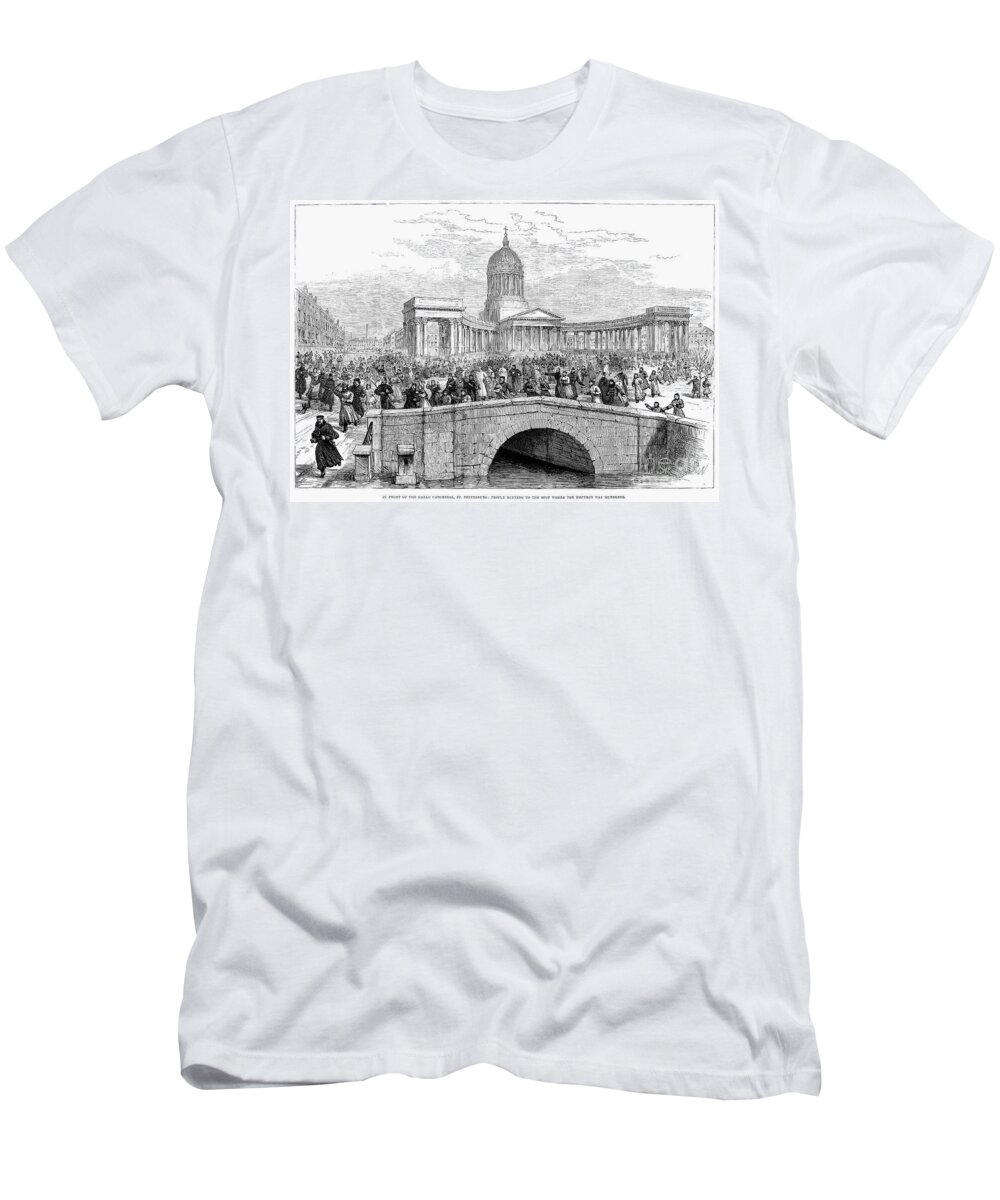 1881 T-Shirt featuring the photograph Alexander II: Assasination by Granger