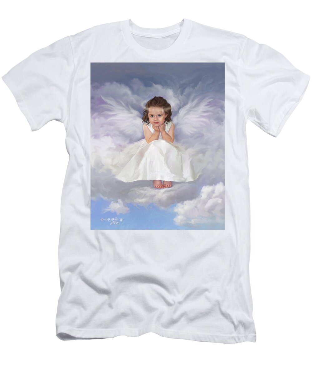 Angel T-Shirt featuring the painting Angel 2 by Robert Corsetti
