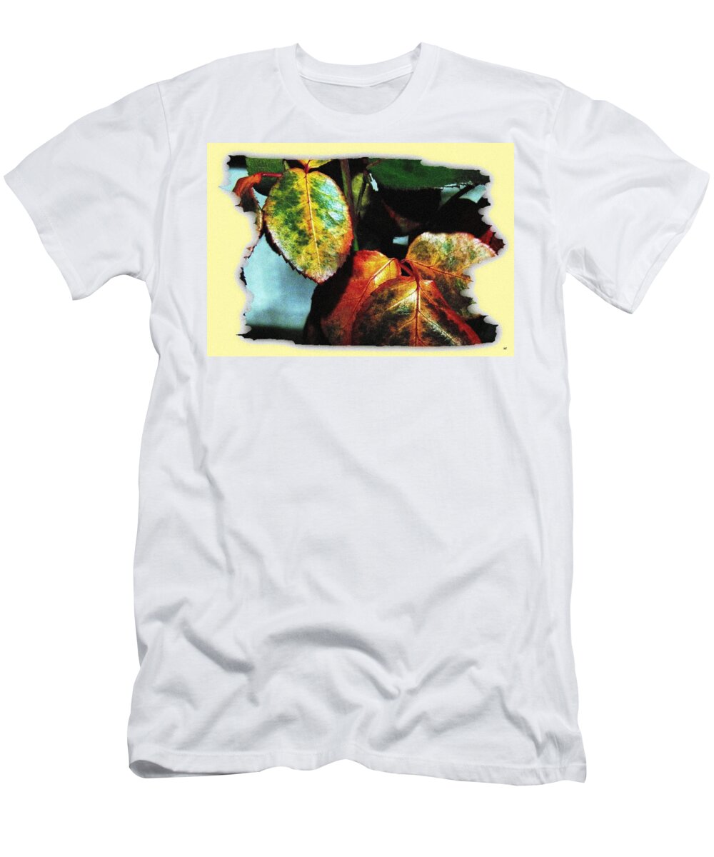Autumn T-Shirt featuring the digital art Autumn Rose Leaves by Will Borden