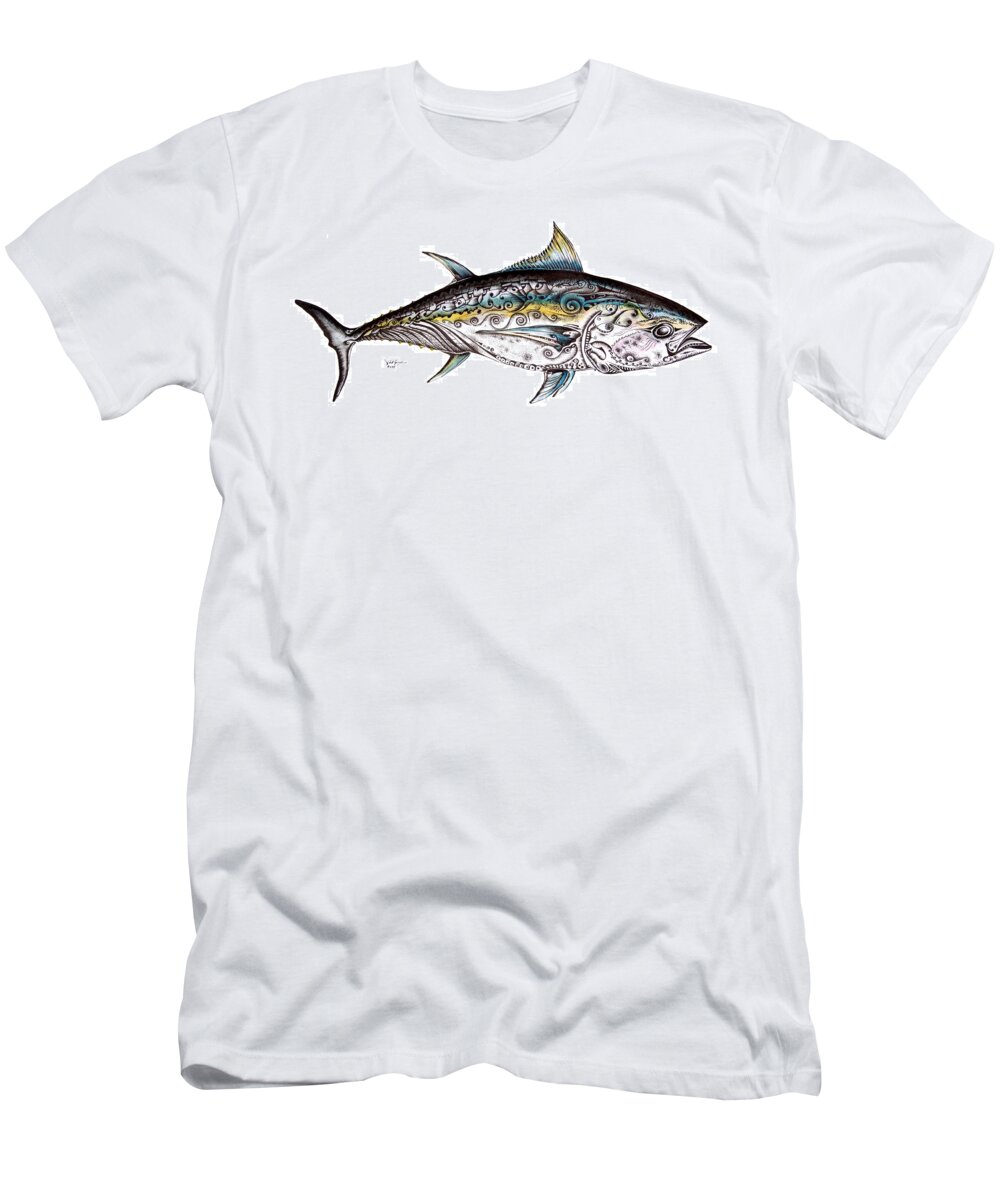 Blue Fin T-Shirt featuring the painting Beautiful Blue Fin by J Vincent Scarpace