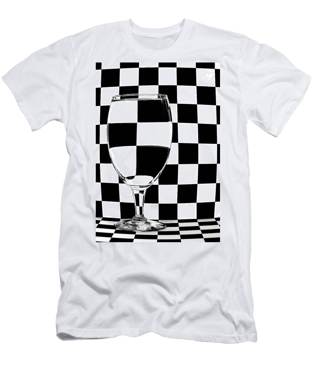 Checker T-Shirt featuring the photograph Black and White by Mark Fuller