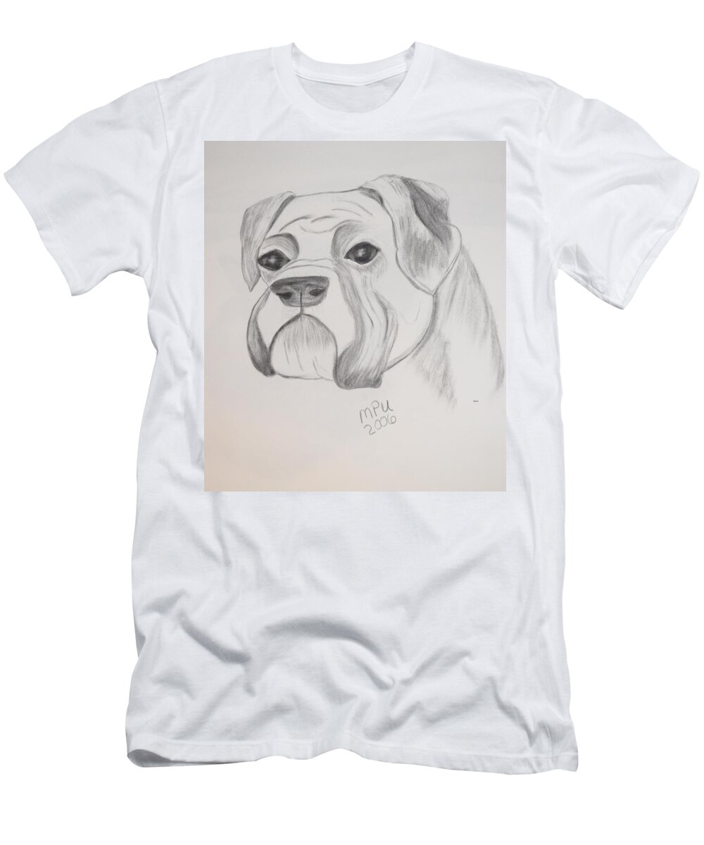 Boxer T-Shirt featuring the drawing Boxer No Crop by Maria Urso