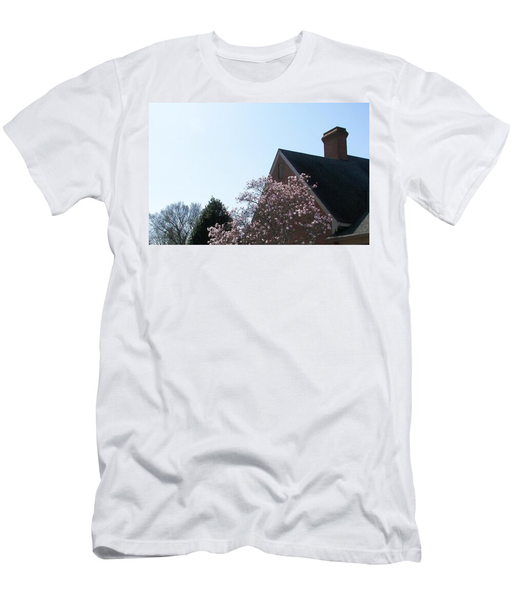 Nature T-Shirt featuring the photograph Brick and Blossom by Pamela Hyde Wilson