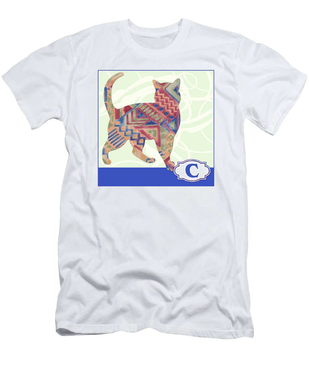 Kitty T-Shirt featuring the painting C is for Cat by Elaine Plesser