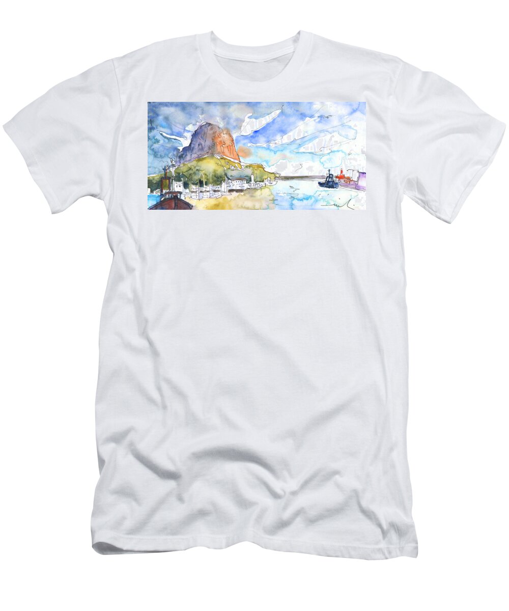 Travel T-Shirt featuring the painting Calpe Harbour 06 by Miki De Goodaboom