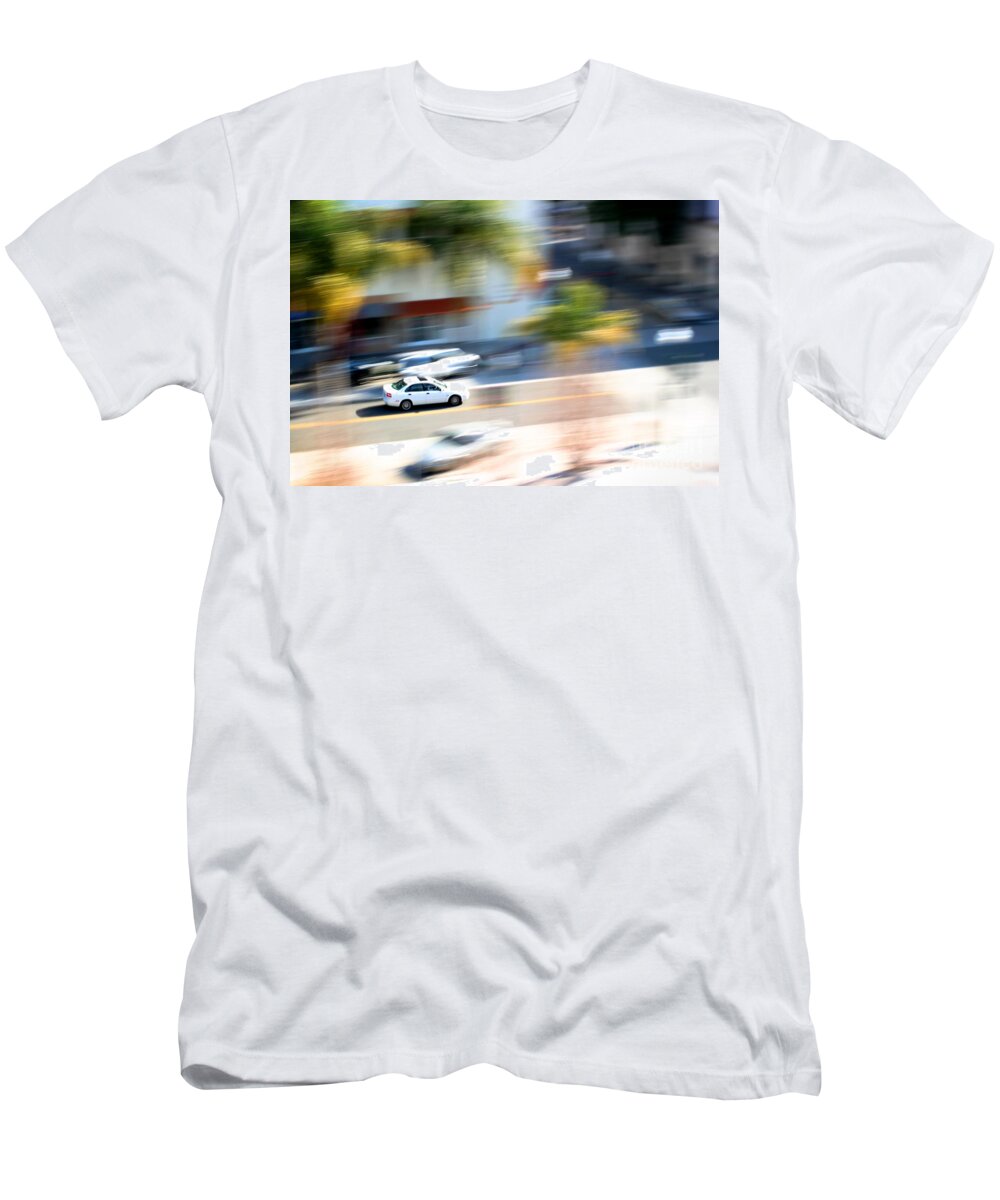 Car T-Shirt featuring the photograph Car In Motion by Henrik Lehnerer