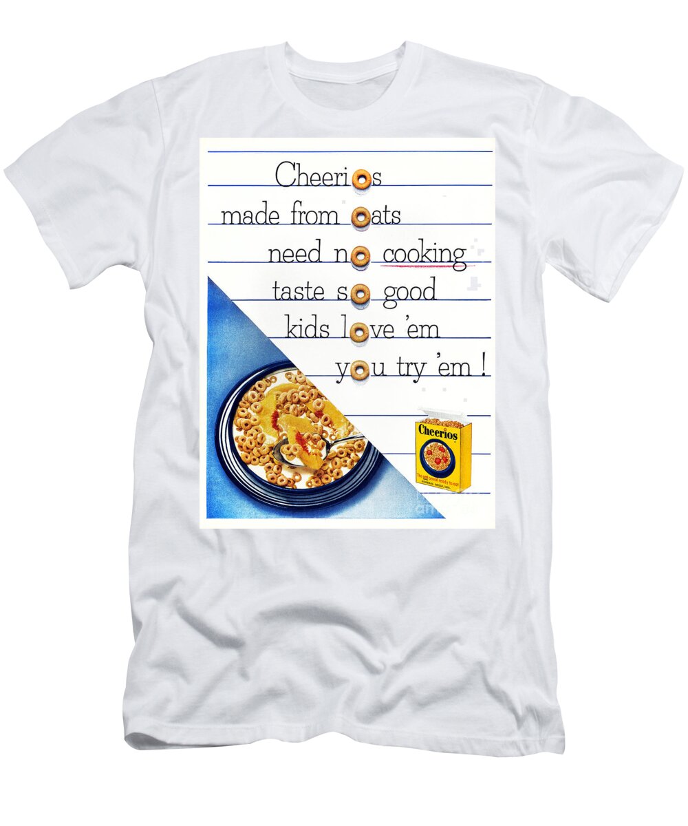 -domestic- T-Shirt featuring the photograph Cheerios Ad, 1955 by Granger