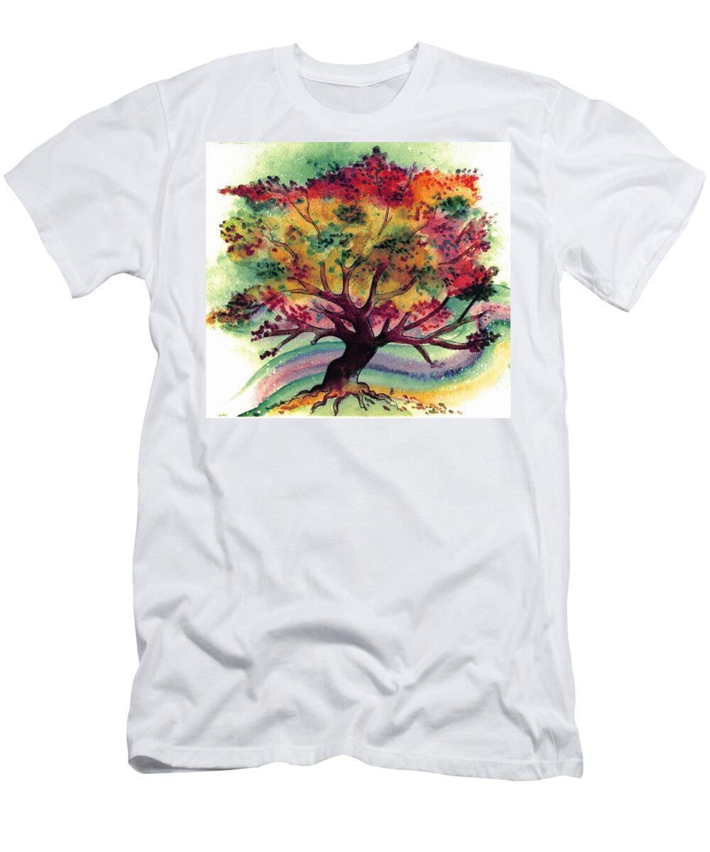 Watercolor T-Shirt featuring the painting Clad in Color by Brenda Owen