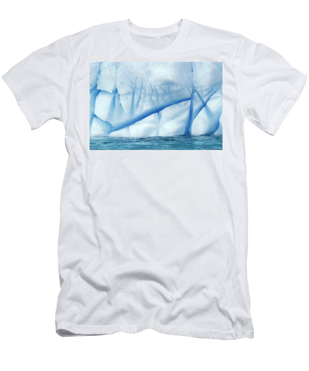 Mp T-Shirt featuring the photograph Crevasses Created By The Melting by Jan Vermeer