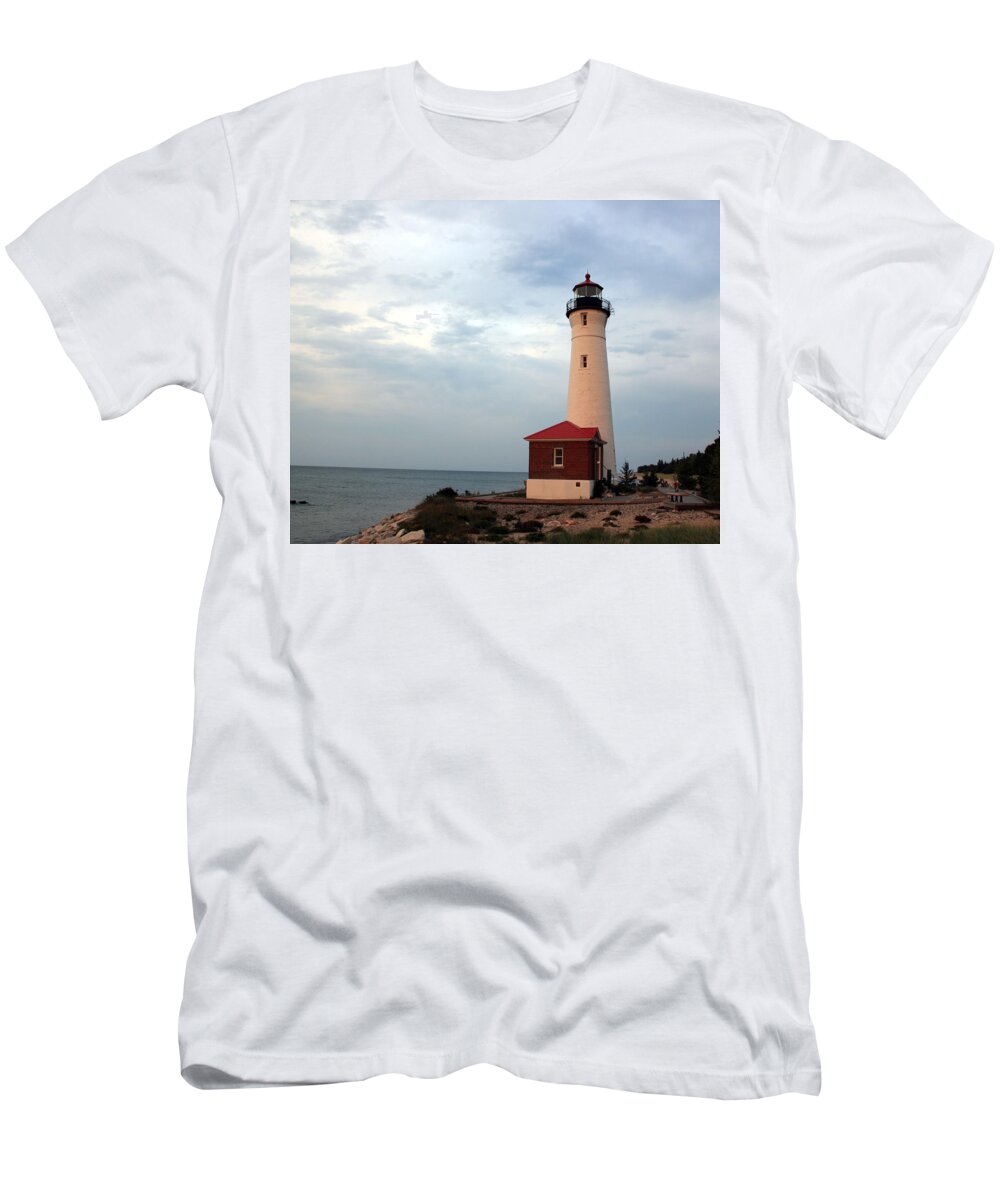 Lighthouse T-Shirt featuring the photograph Crisp Point Lighthouse by George Jones