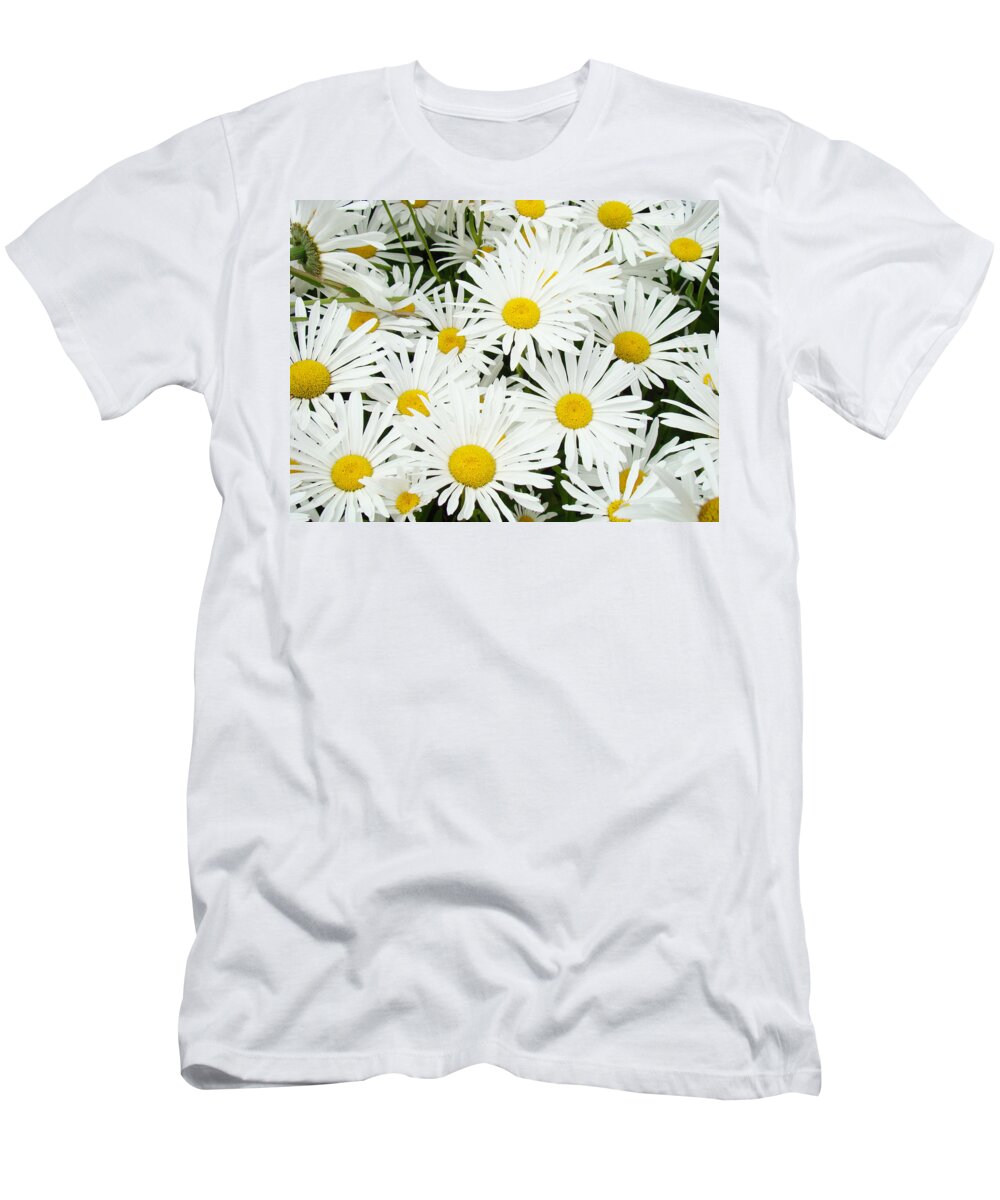 Flowers T-Shirt featuring the photograph Daisies art prints White Daisy Flowers Floral by Patti Baslee