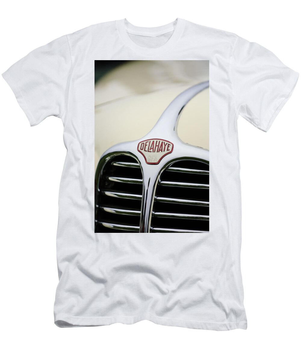 Delahaye T-Shirt featuring the photograph Delahaye Hood Emblem by Jill Reger