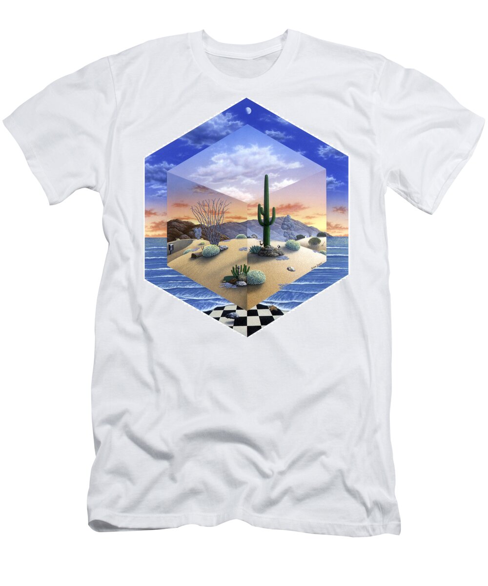Desert T-Shirt featuring the painting Desert on My Mind 2 by Snake Jagger