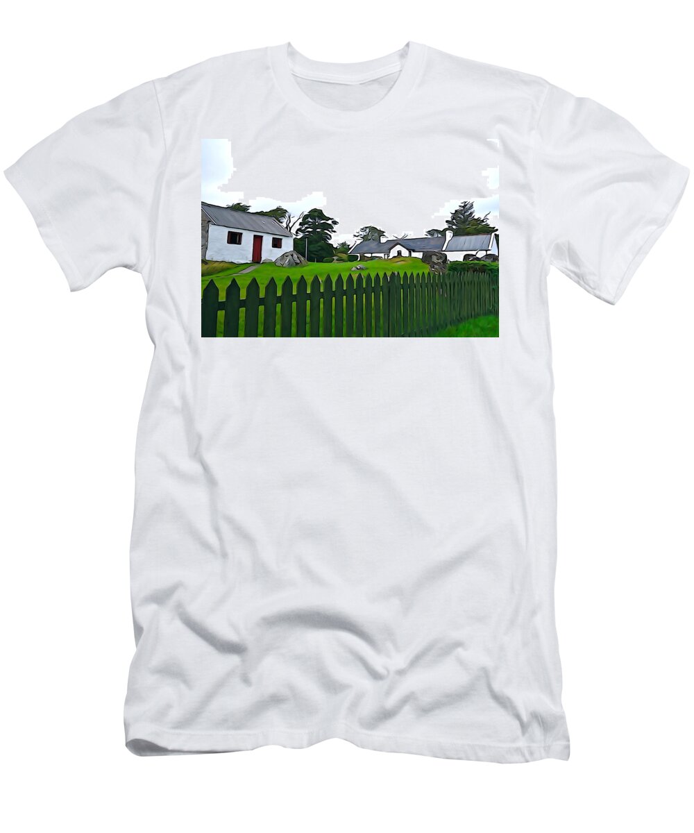 Fence T-Shirt featuring the photograph Donegal Home by Norma Brock