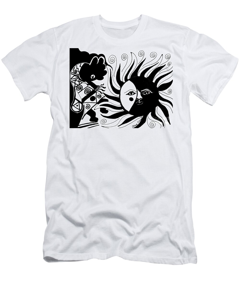 Dusk T-Shirt featuring the drawing Dusk Dancer by Maria Urso
