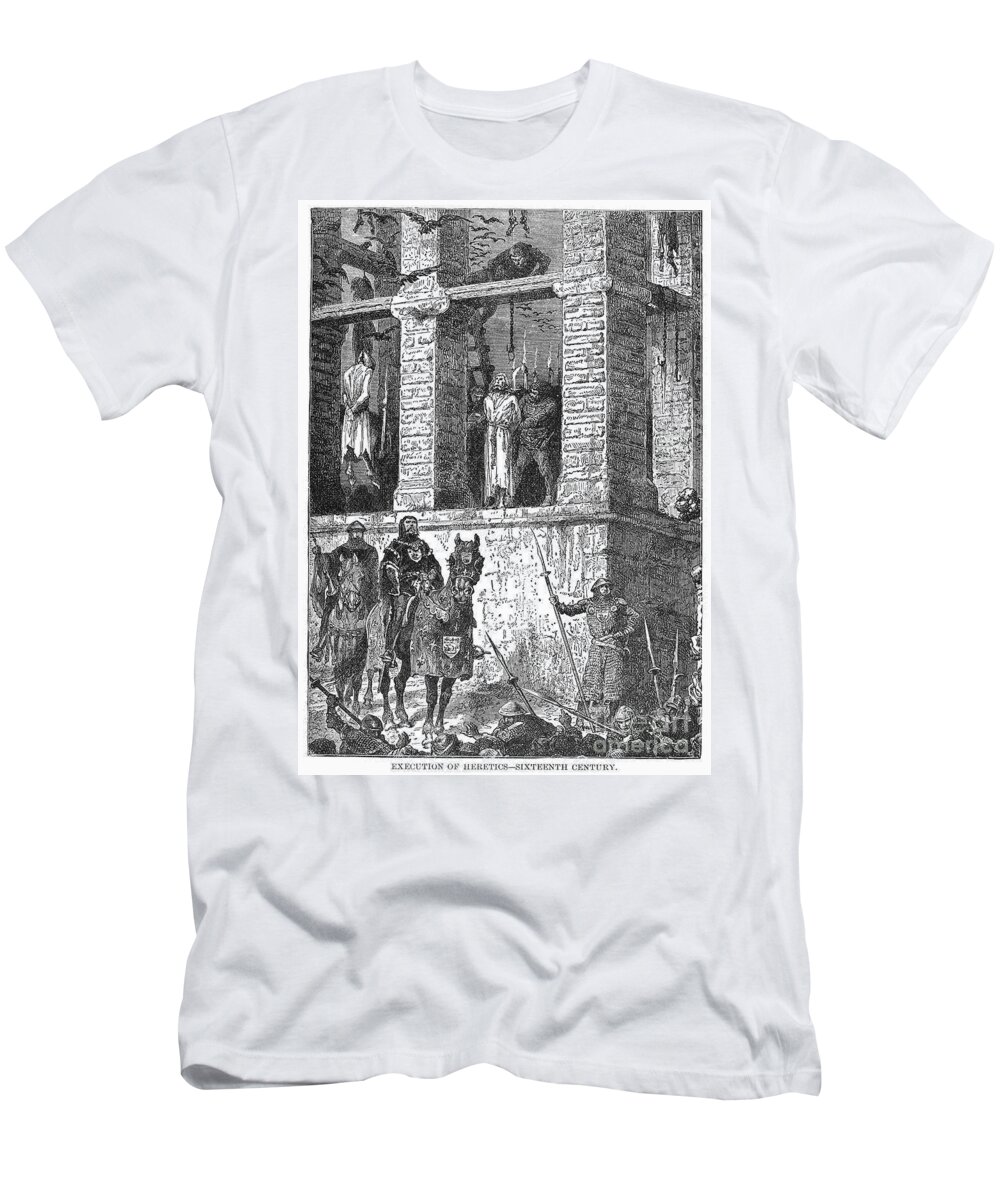 16th Century T-Shirt featuring the photograph Execution Of Heretics by Granger