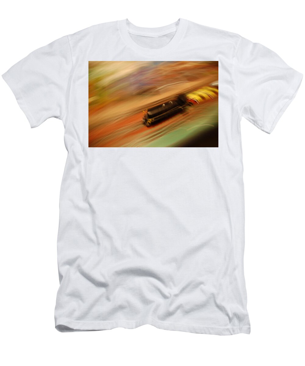 Toy Train T-Shirt featuring the photograph Fast Train by Randy J Heath