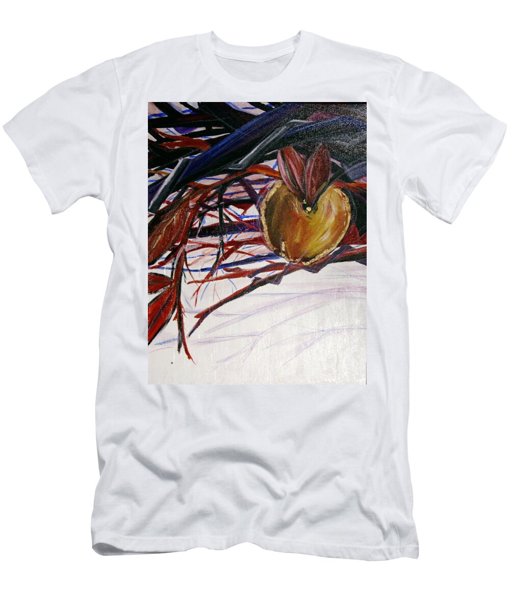 Apple T-Shirt featuring the painting Fifth World One by Kate Fortin