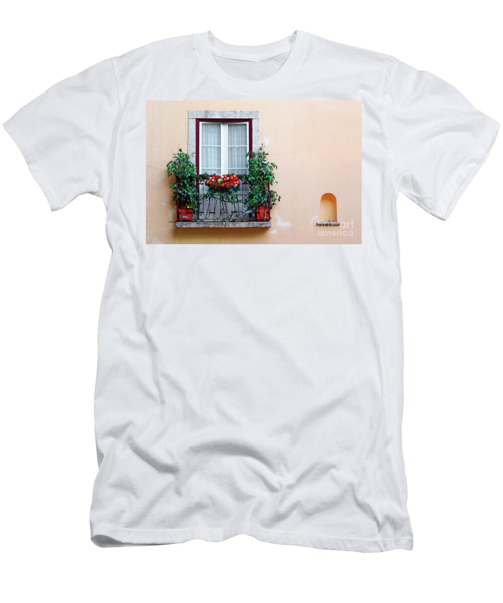 Alfama T-Shirt featuring the photograph Flowery Balcony by Carlos Caetano